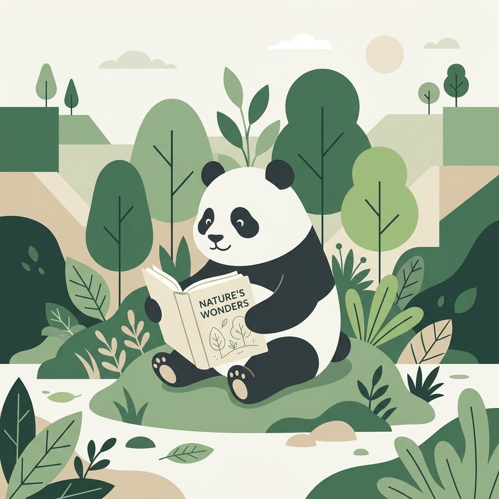 Panda lisant un livre